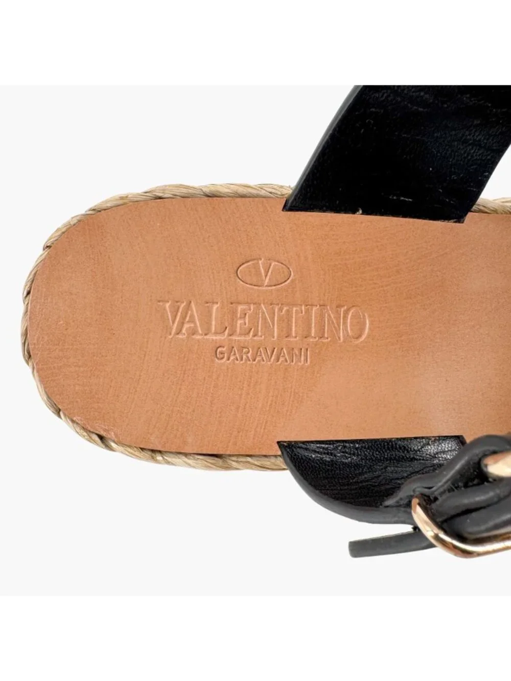 Valentino Black Suede Bow Braided Raffia Espadrille Wedge Sandals Size 38 US 8